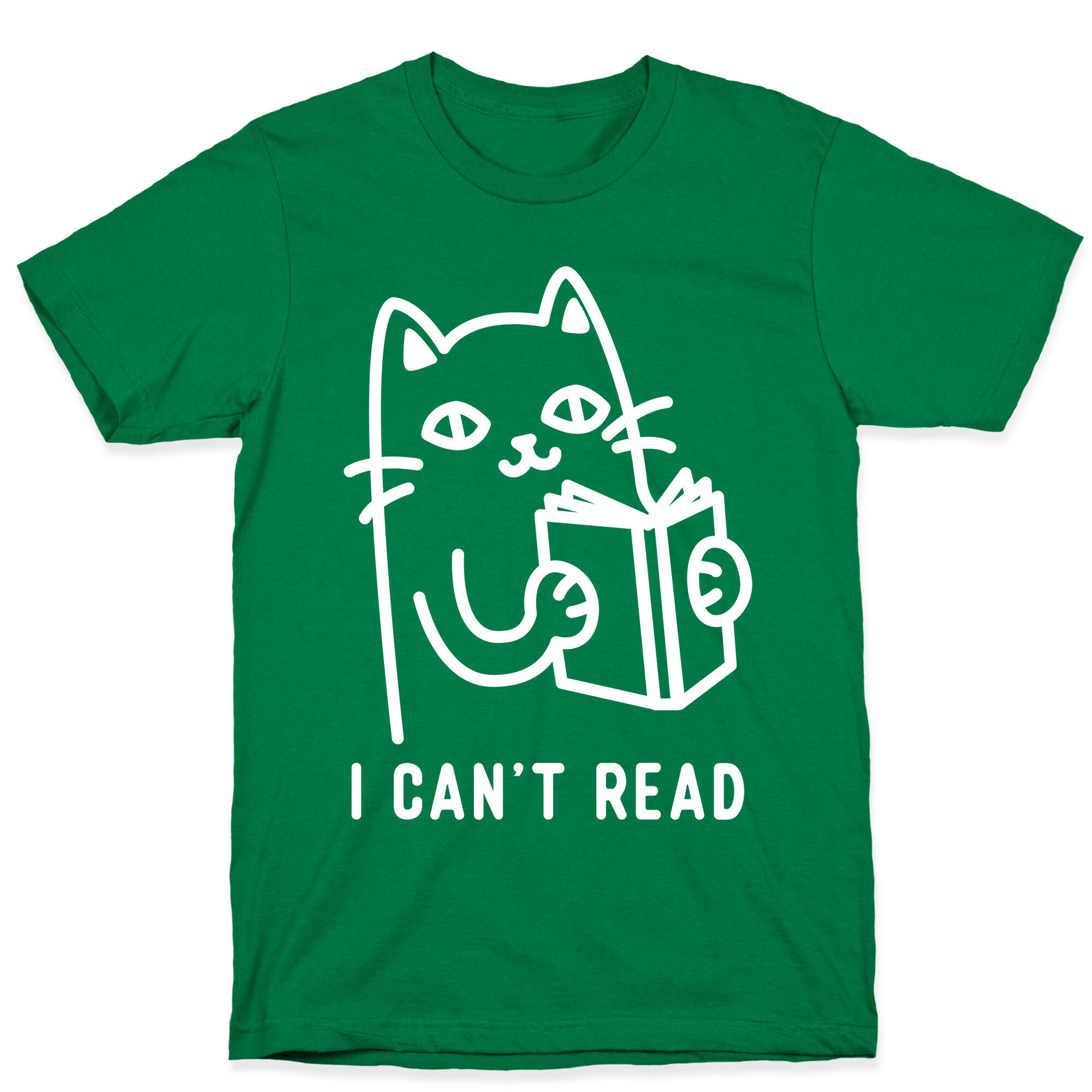 I Can't Read Cat T-Shirt
