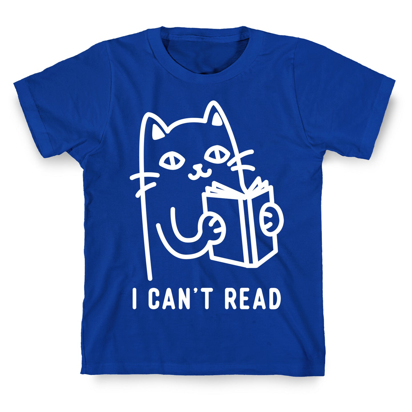 I Can't Read Cat T-Shirt