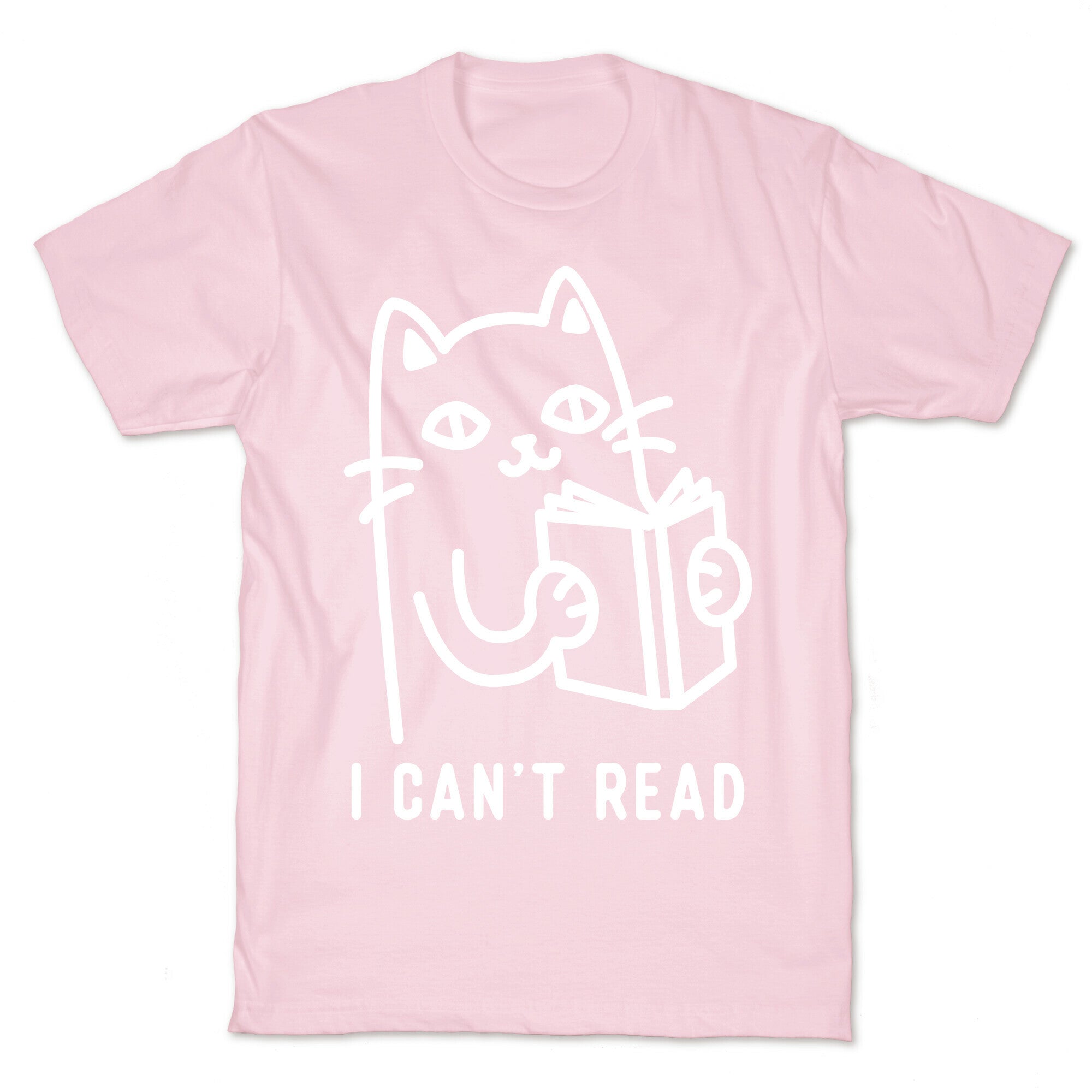 I Can't Read Cat T-Shirt