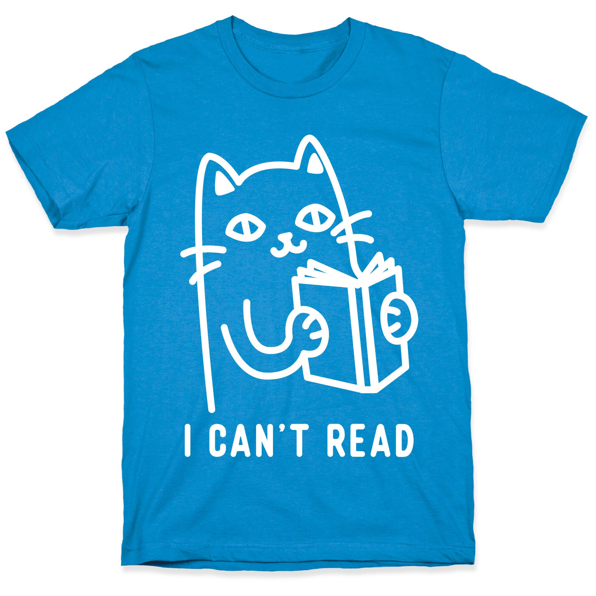 I Can't Read Cat T-Shirt