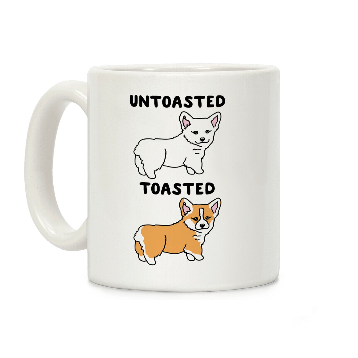 Untoasted and Toasted Corgis Coffee Mug