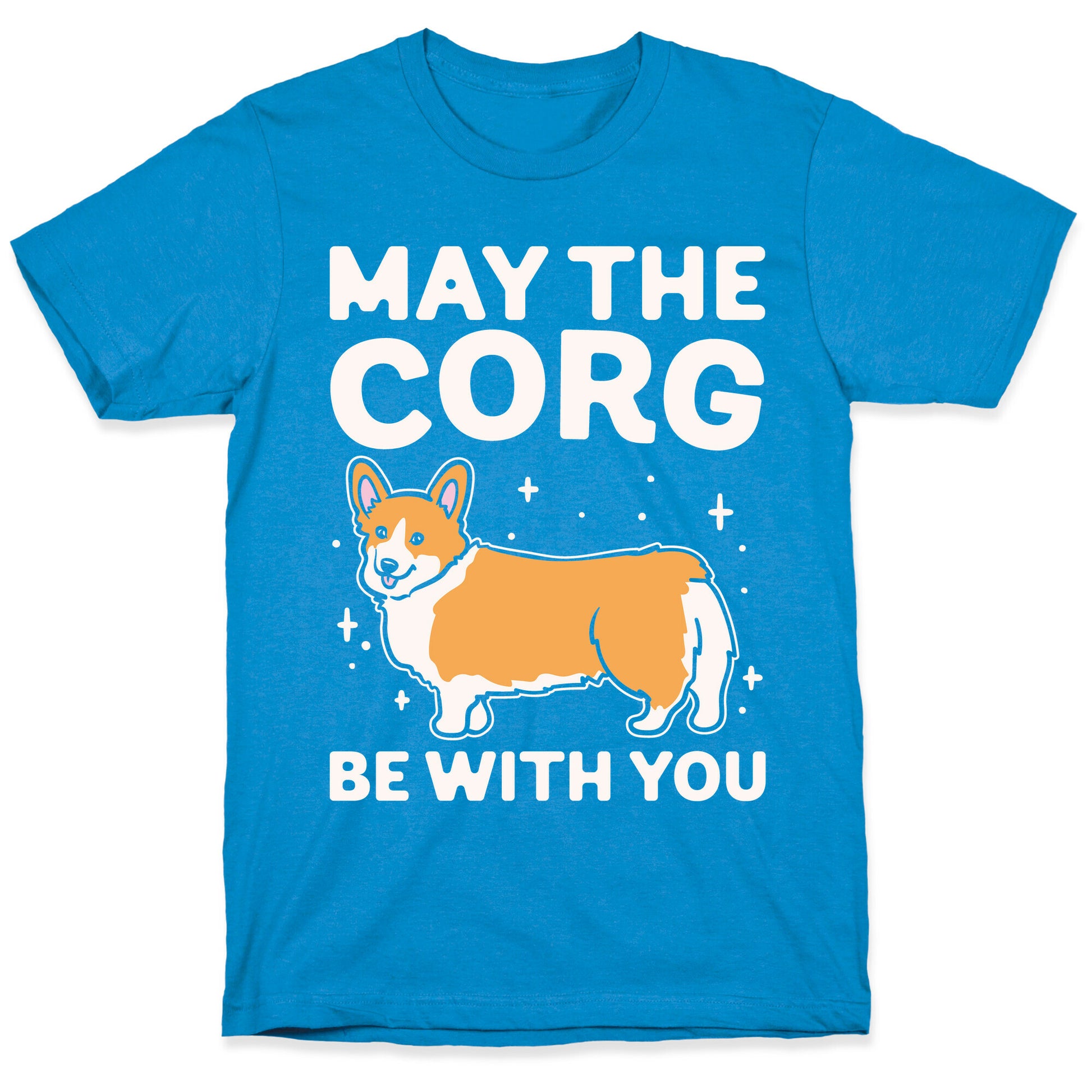 May The Corg Be With You Parody White Print T-Shirt