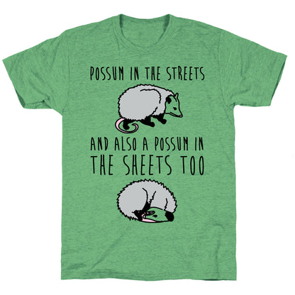 Possum In The Streets and Also A Possum In The Sheets  Unisex Triblend Tee