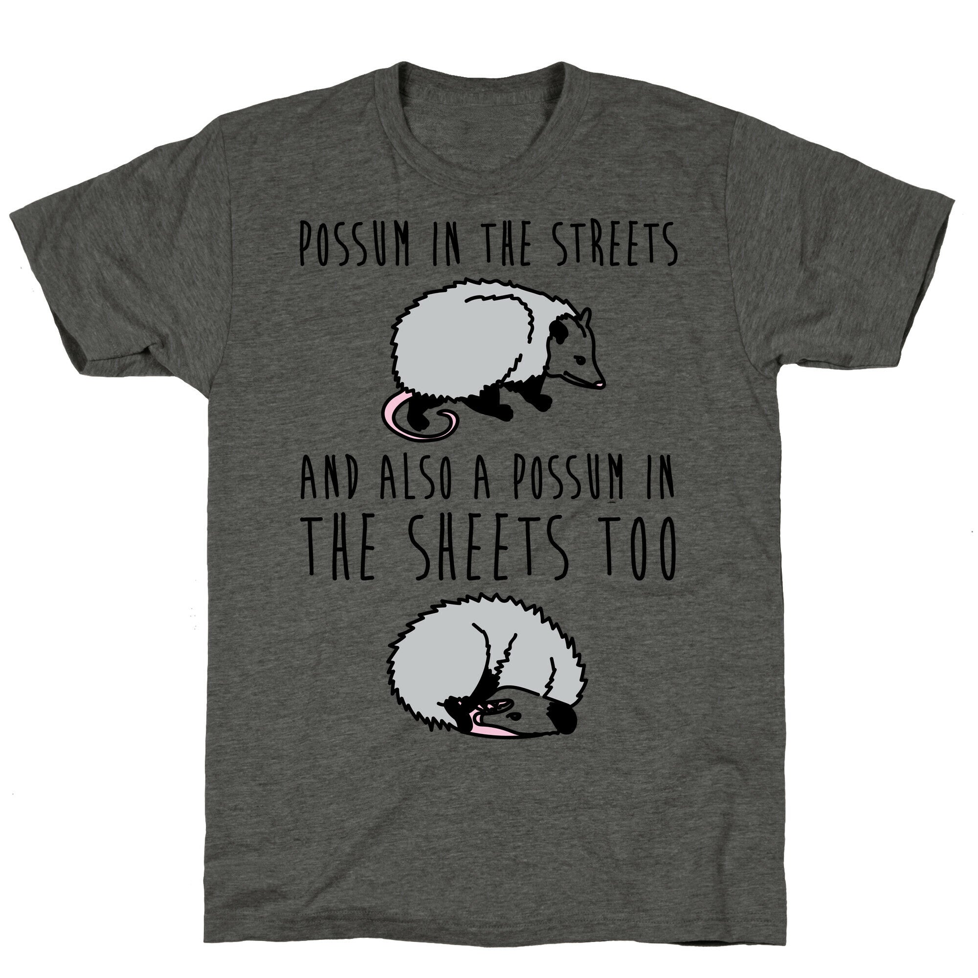 Possum In The Streets and Also A Possum In The Sheets  Unisex Triblend Tee
