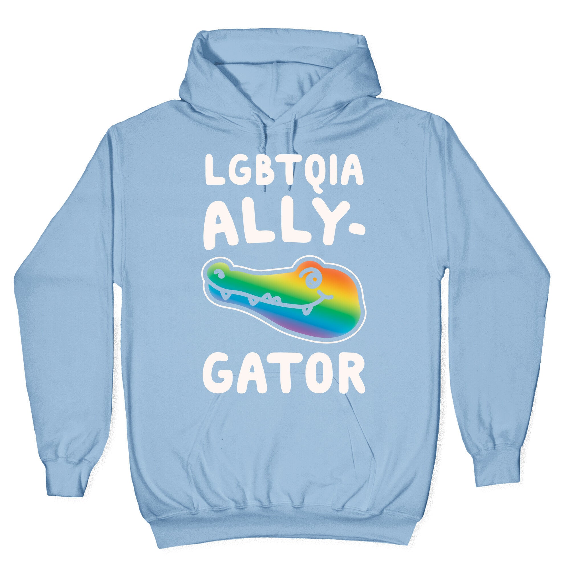 LGBTQIA Ally-Gator White Print Hoodie