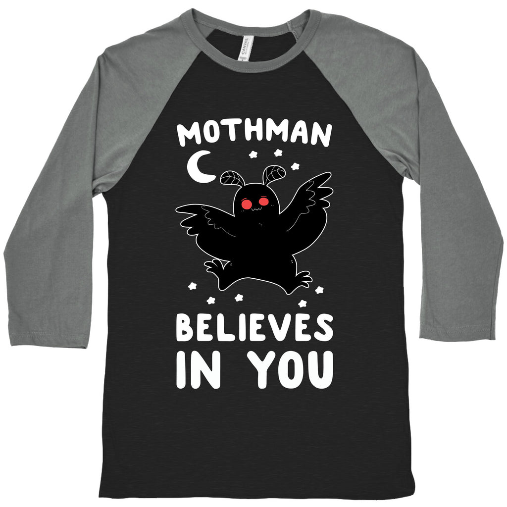 Mothman Believes in You Baseball Tee