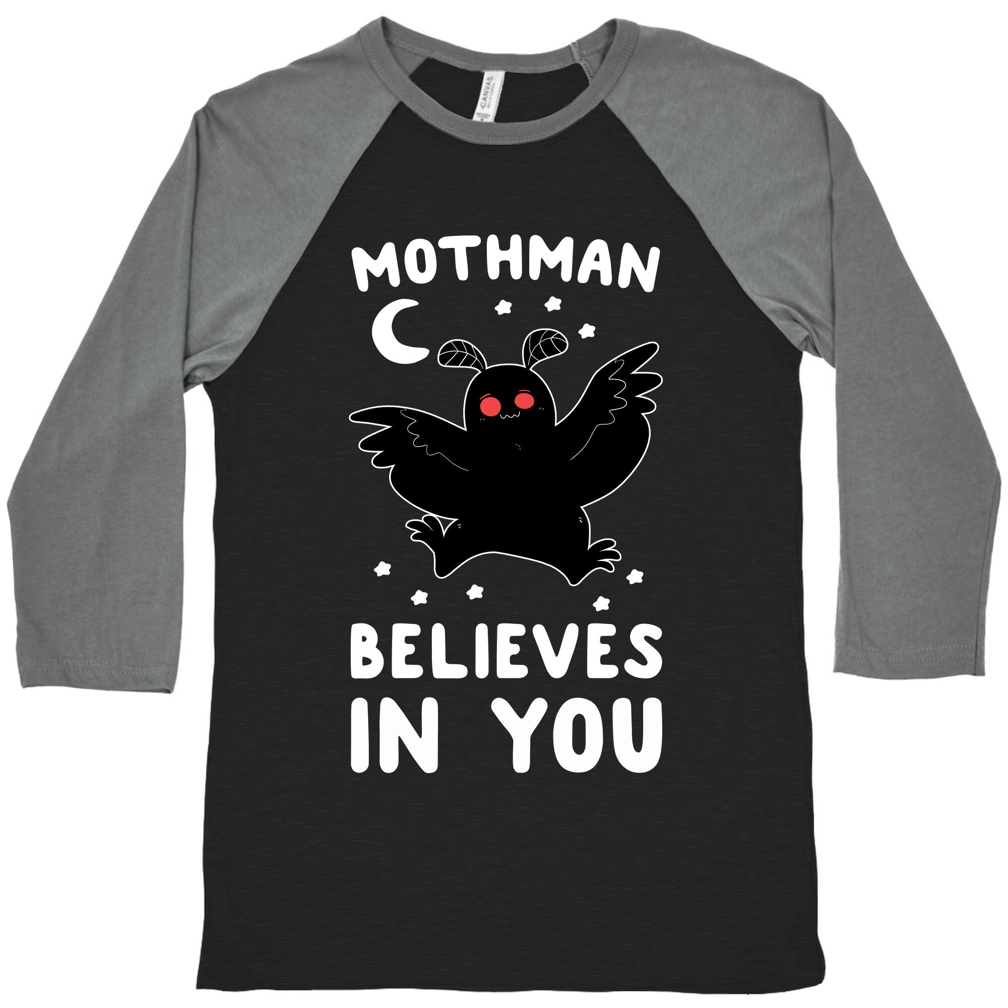Mothman Believes in You Baseball Tee