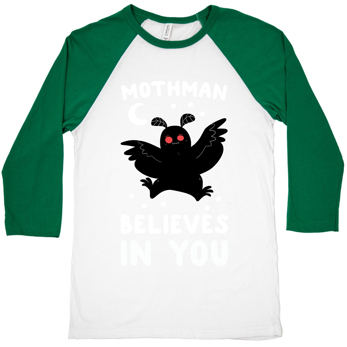 Mothman Believes in You Baseball Tee