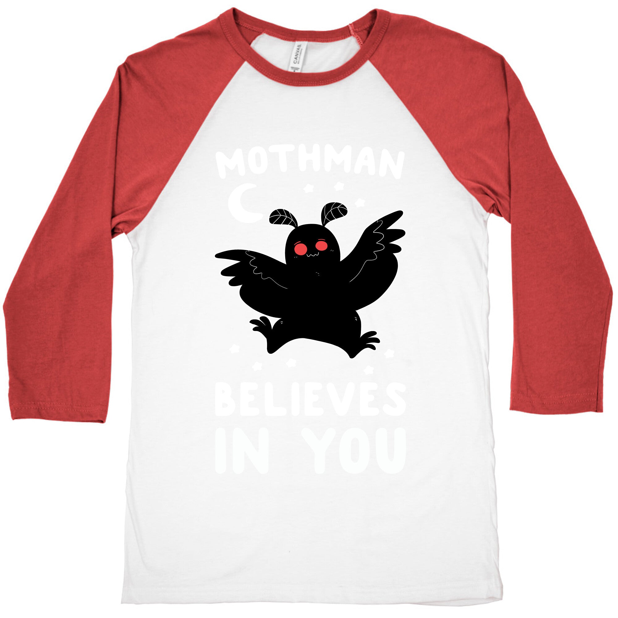 Mothman Believes in You Baseball Tee