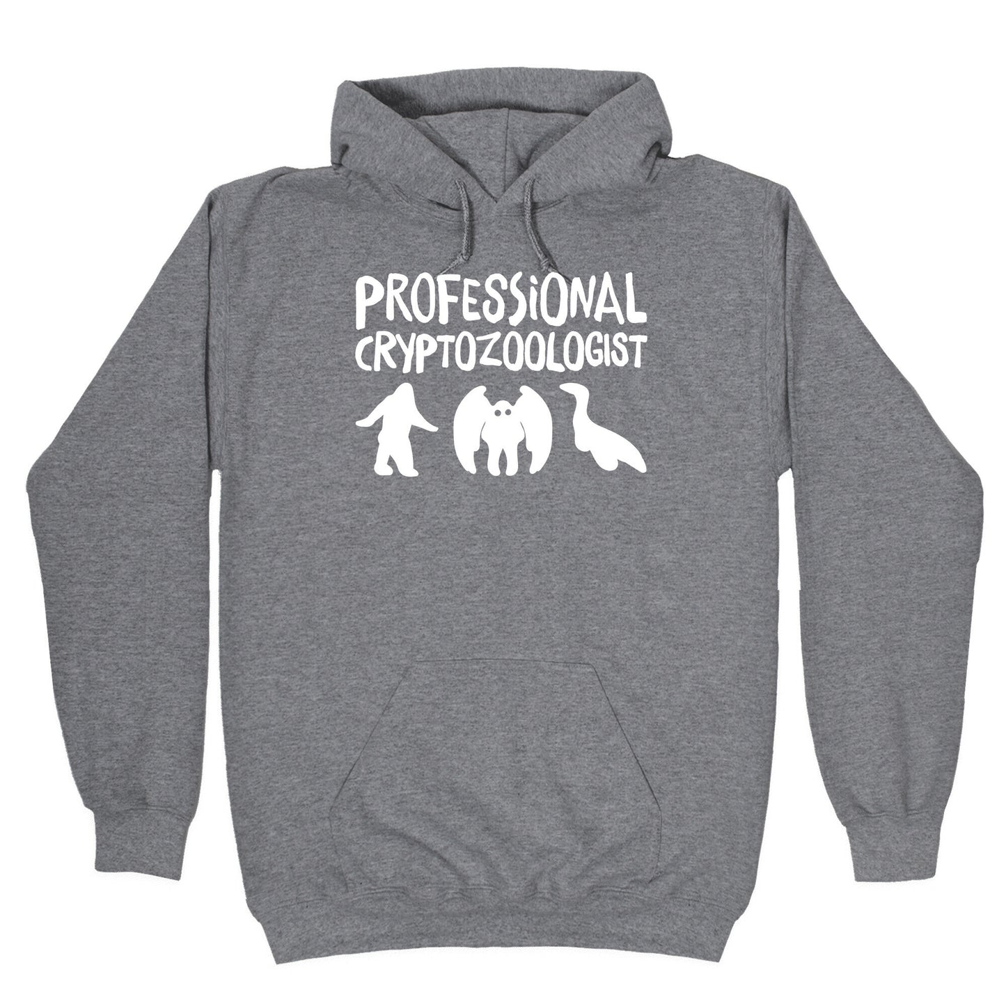 Professional Cryptozoologist White Print Hoodie