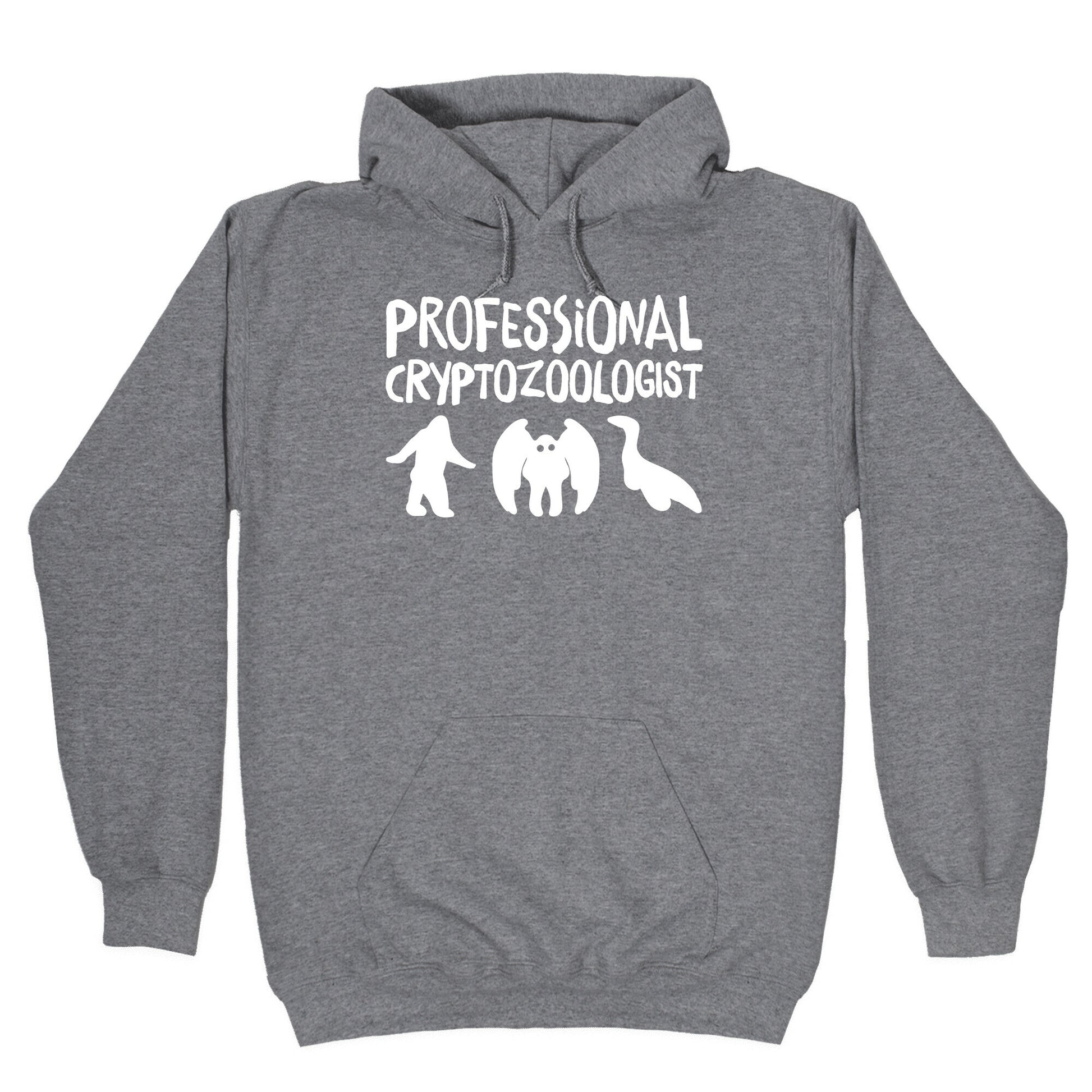 Professional Cryptozoologist White Print Hoodie