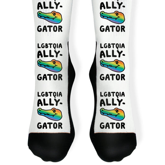 LGBTQIA Ally-Gator Socks