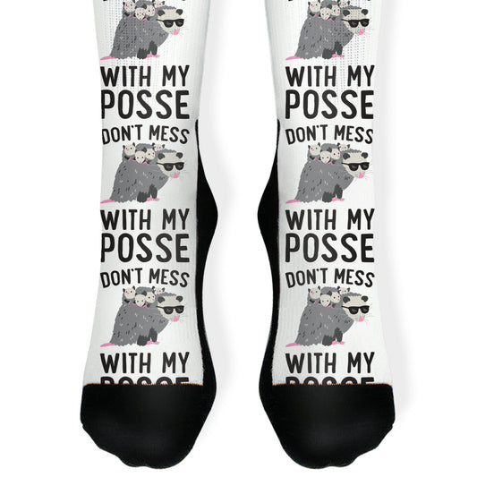 Don't Mess With My Posse Opossum Socks