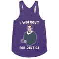 I Workout For Justice RBG Parody White Print Racerback Tank