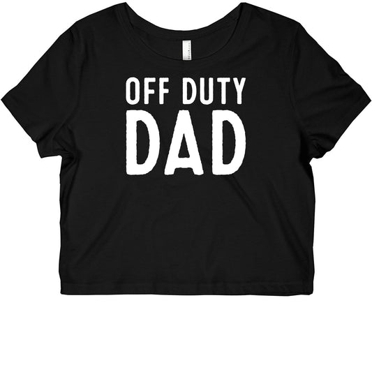 Off Duty Dad White Print Graphic Baby Tee