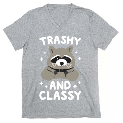 Trashy And Classy Raccoon V-Neck