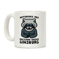 Notorious RBG Raccoon Bader Ginsburg Parody Coffee Mug