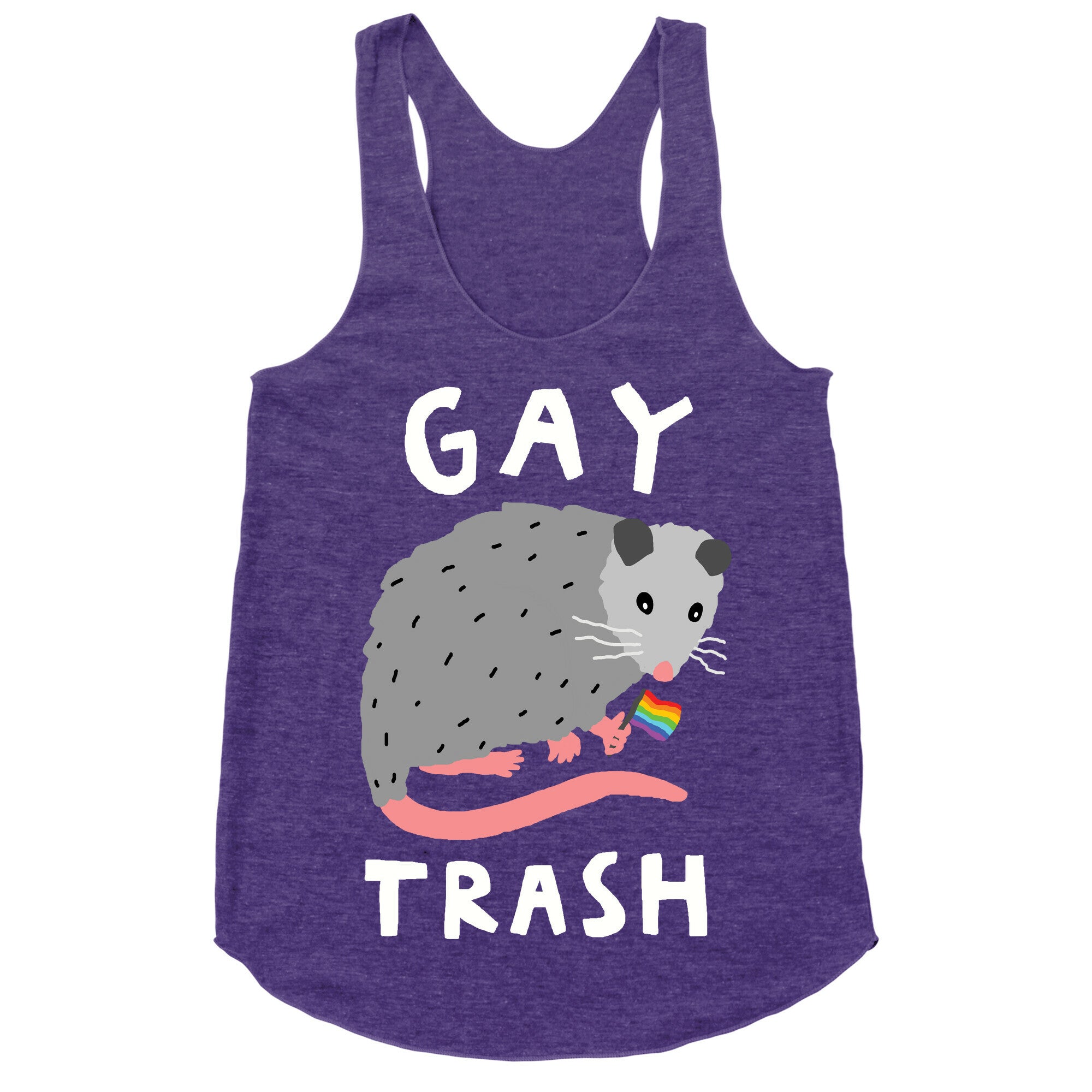 Gay Trash Opossum Racerback Tank