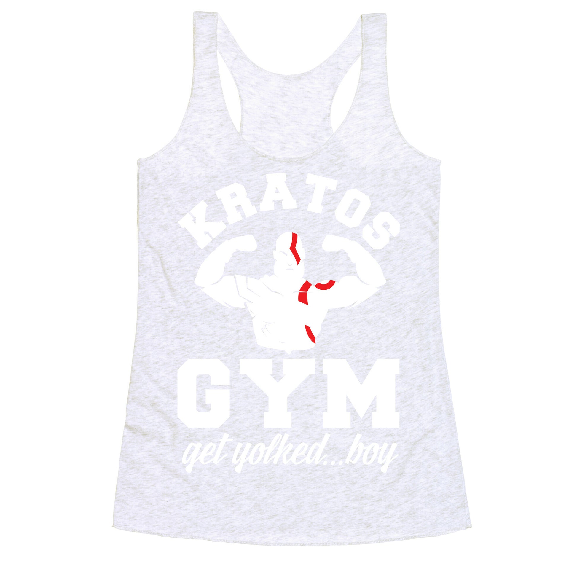 Kratos Gym Get Yolked Boy Racerback Tank