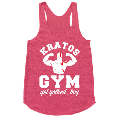 Kratos Gym Get Yolked Boy Racerback Tank