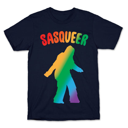 Sasqueer Parody White Print T-Shirt