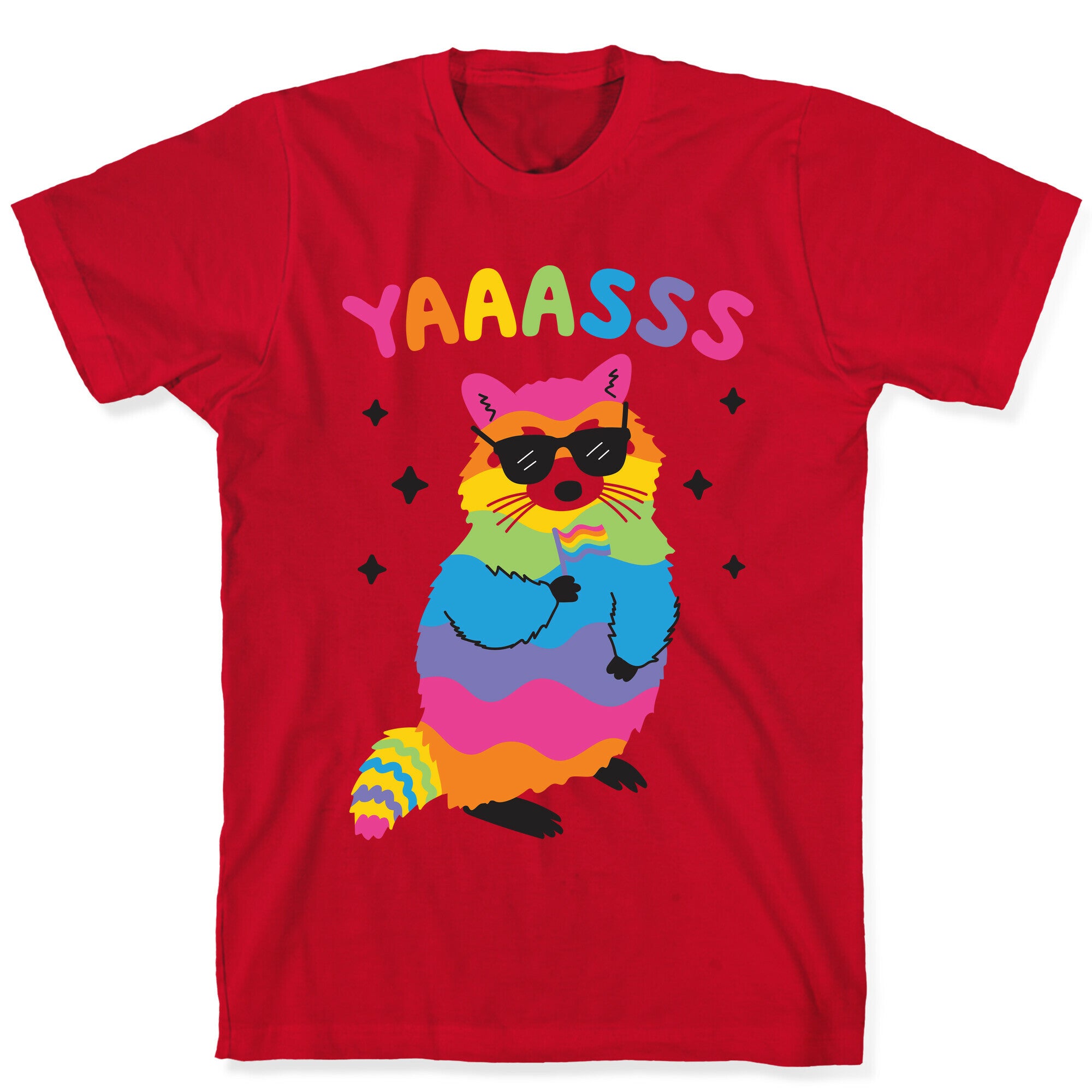 Yas Rainbow Raccoon T-Shirt