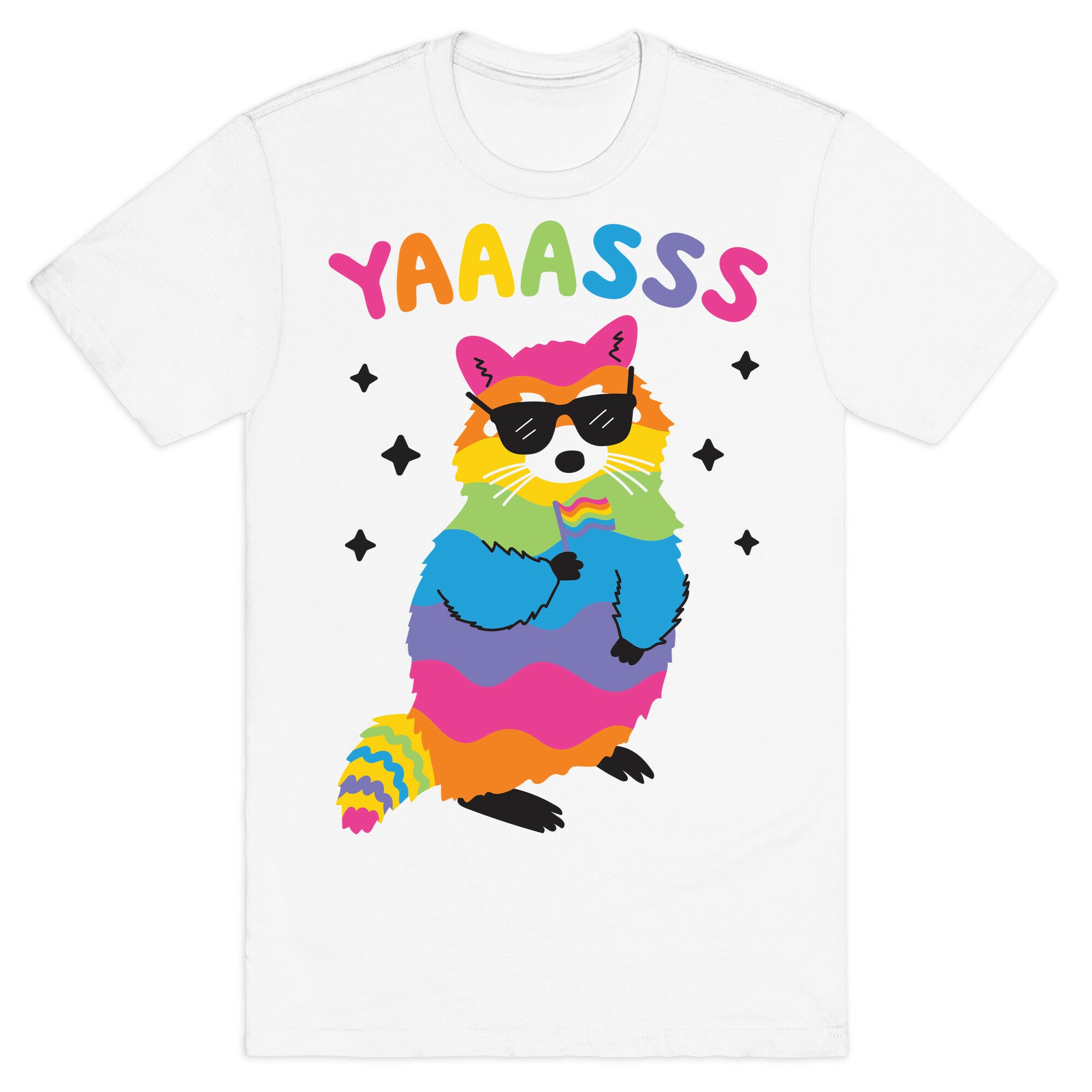 Yas Rainbow Raccoon T-Shirt