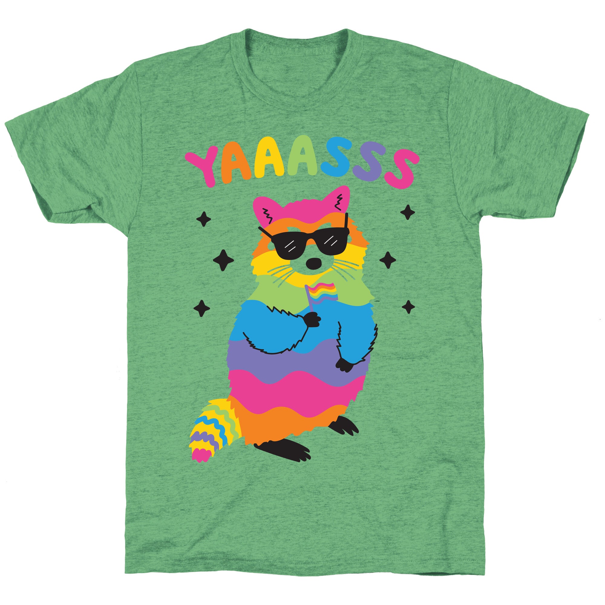 Yas Rainbow Raccoon Unisex Triblend Tee