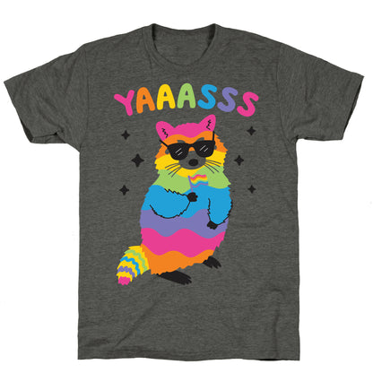 Yas Rainbow Raccoon Unisex Triblend Tee