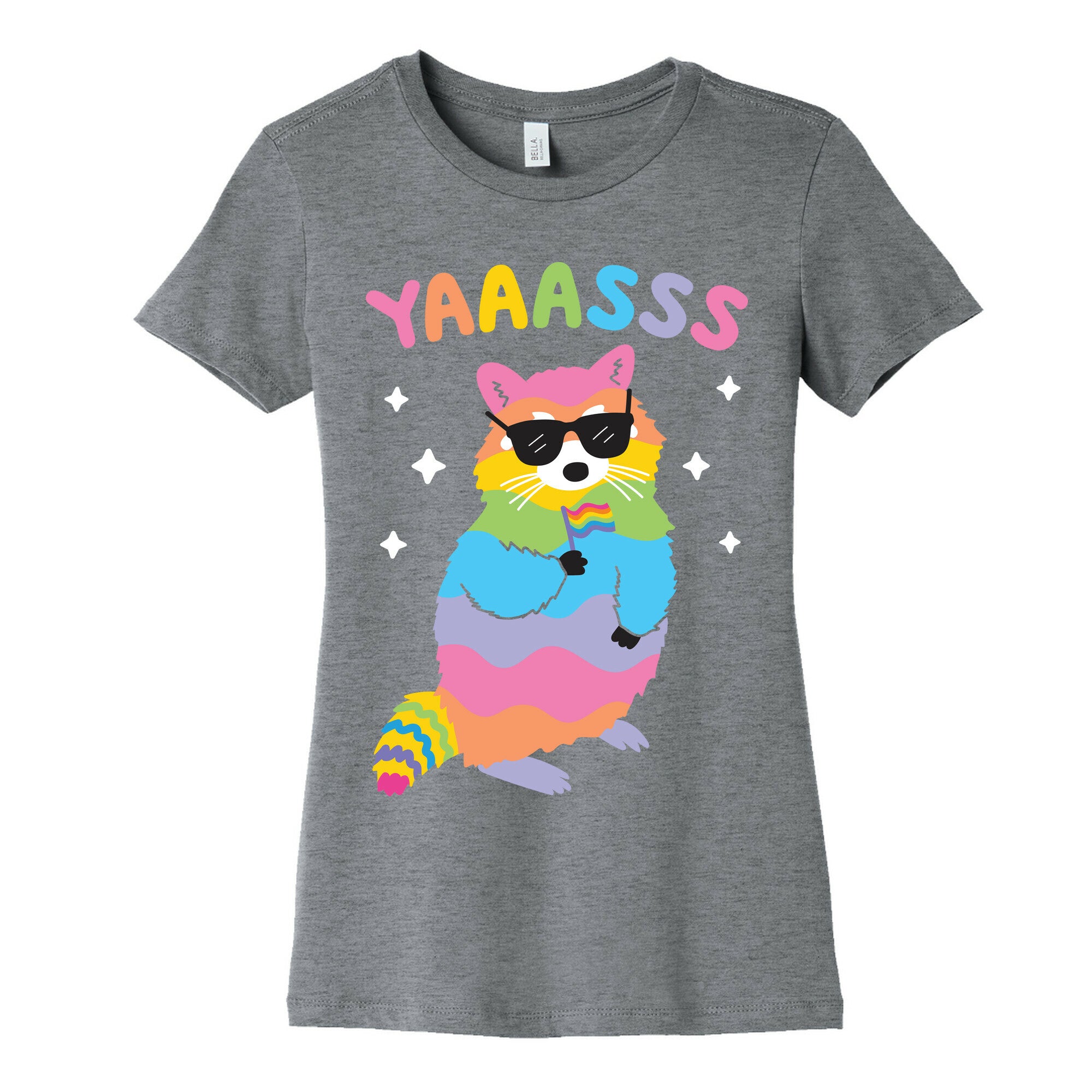Yas Rainbow Raccoon Women's Cotton Tee