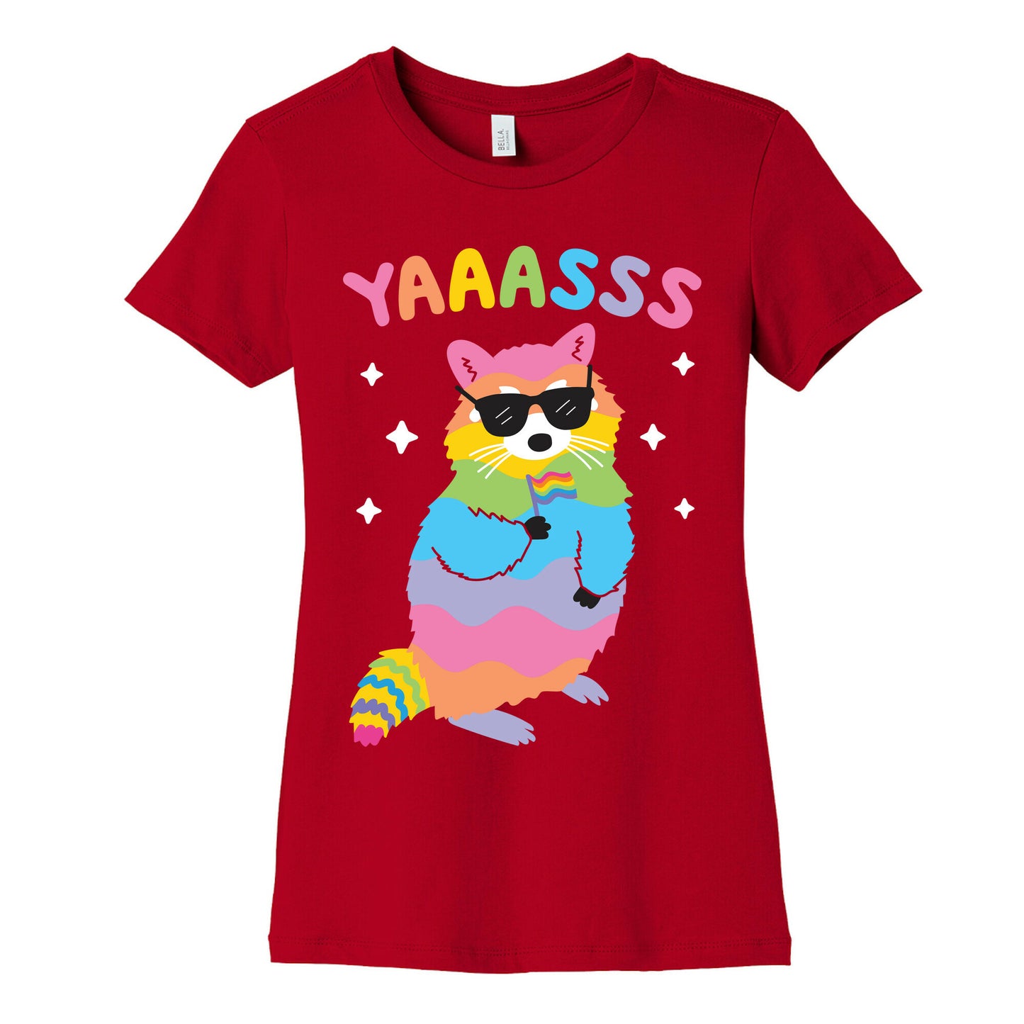 Yas Rainbow Raccoon Women's Cotton Tee