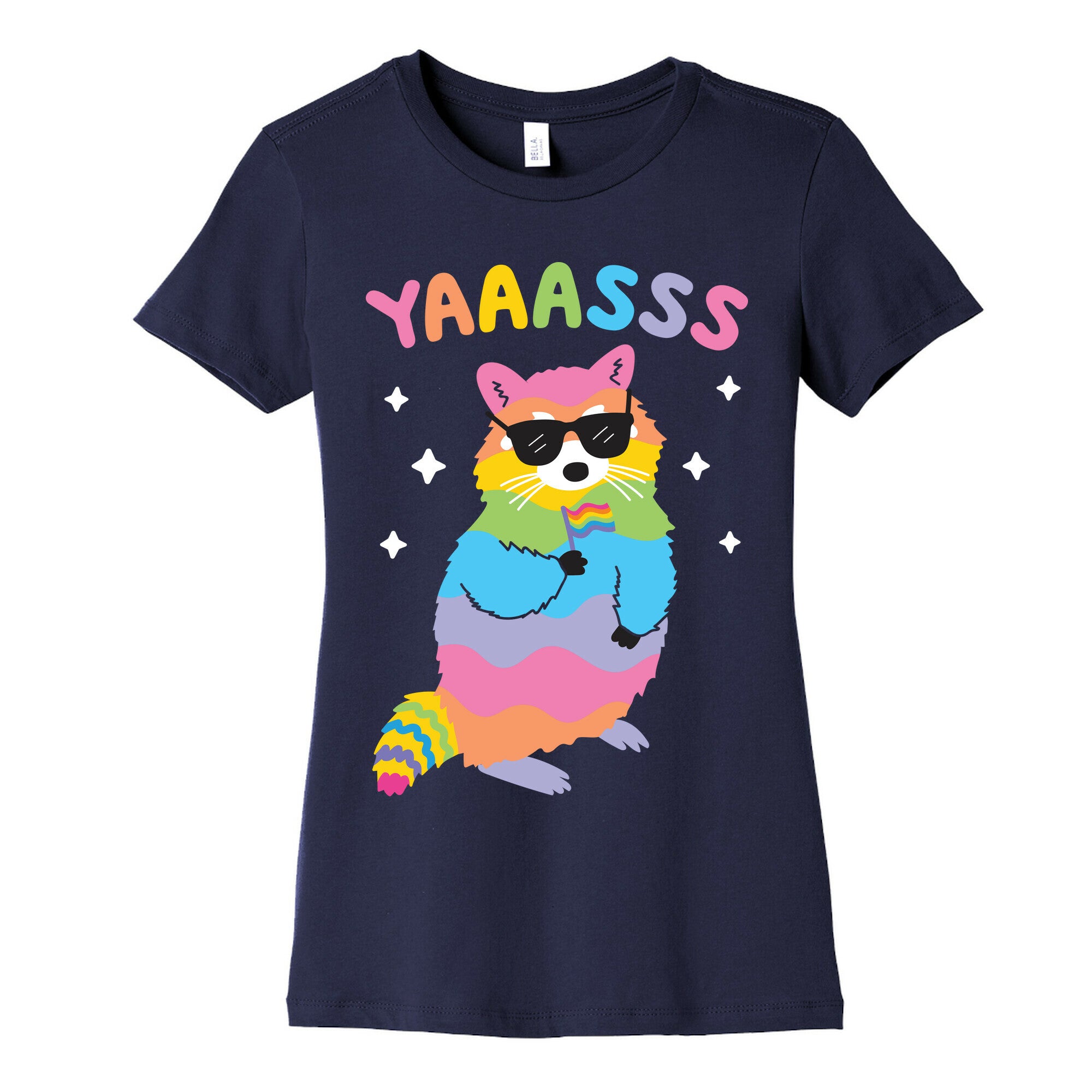 Yas Rainbow Raccoon Women's Cotton Tee
