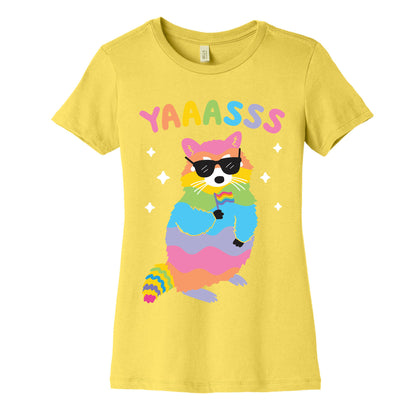 Yas Rainbow Raccoon Women's Cotton Tee