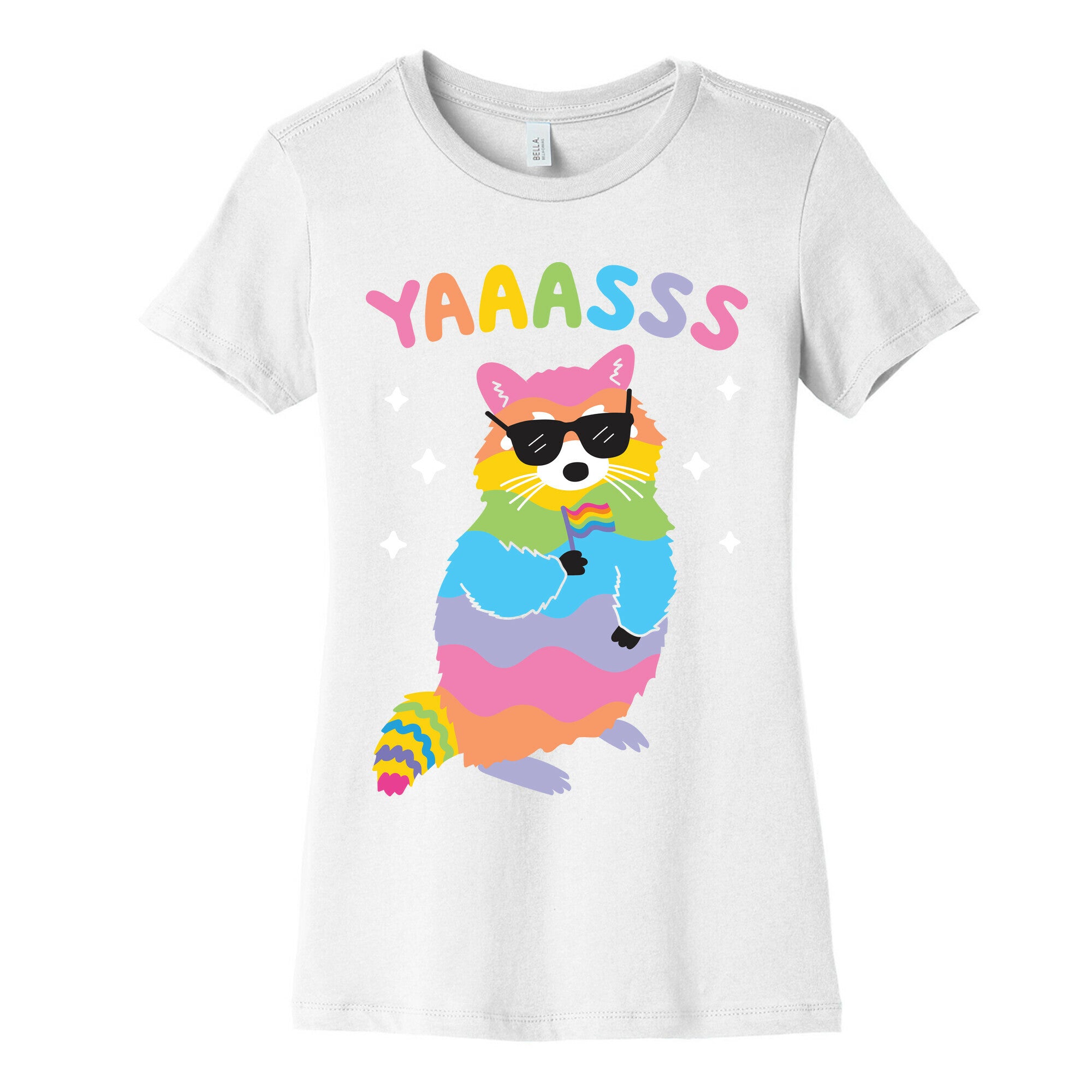 Yas Rainbow Raccoon Women's Cotton Tee