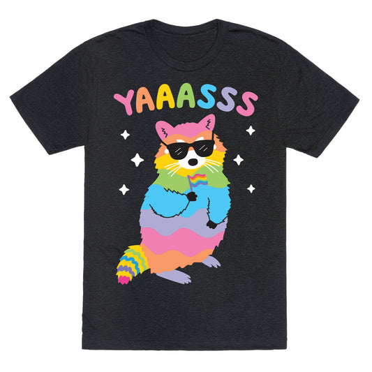 Yas Rainbow Raccoon Unisex Triblend Tee