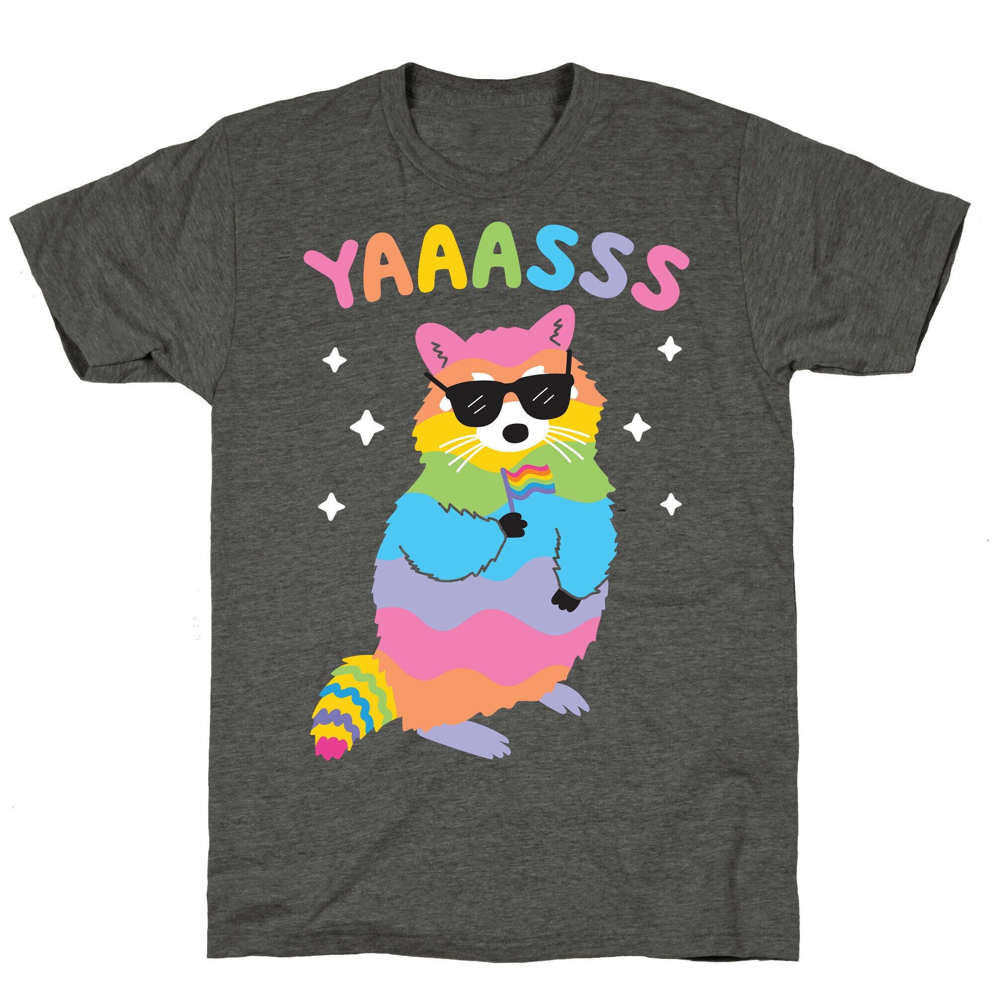 Yas Rainbow Raccoon Unisex Triblend Tee