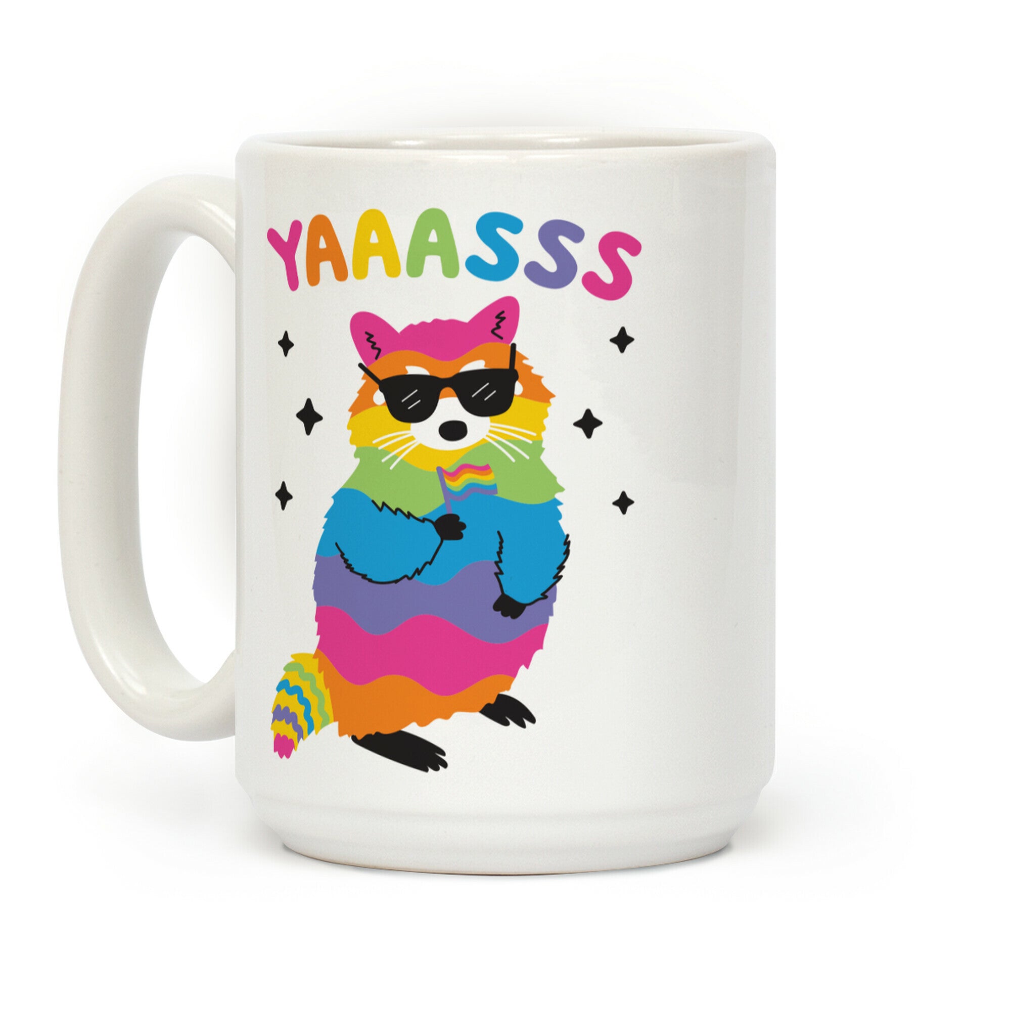 Yas Rainbow Raccoon Coffee Mug