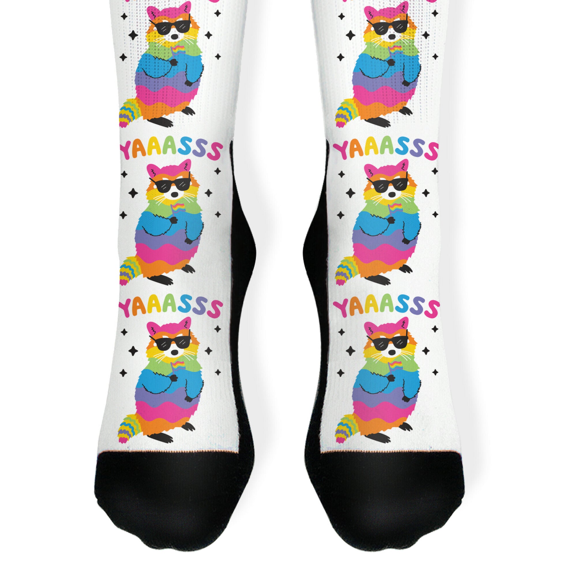 Yas Rainbow Raccoon Socks