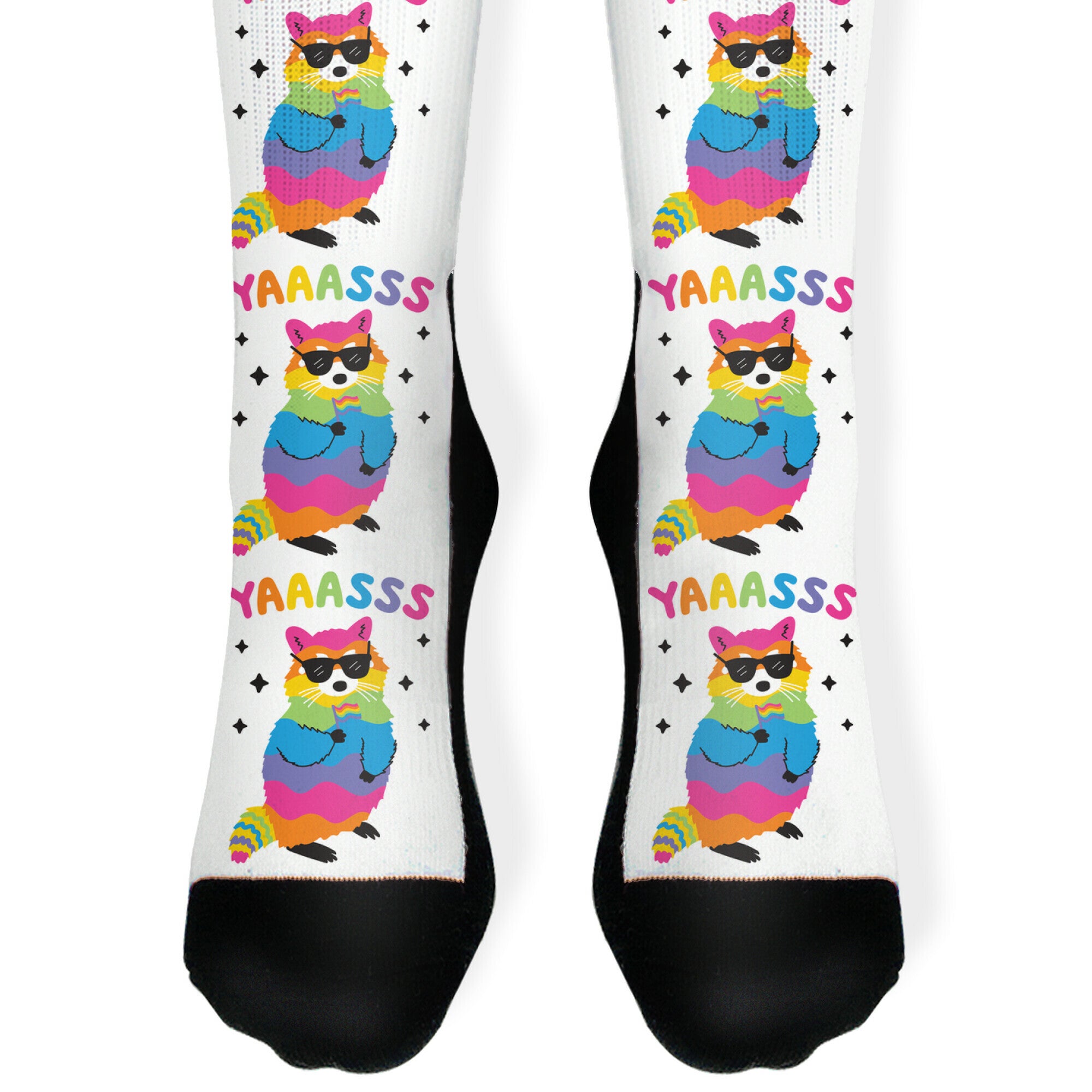 Yas Rainbow Raccoon Socks