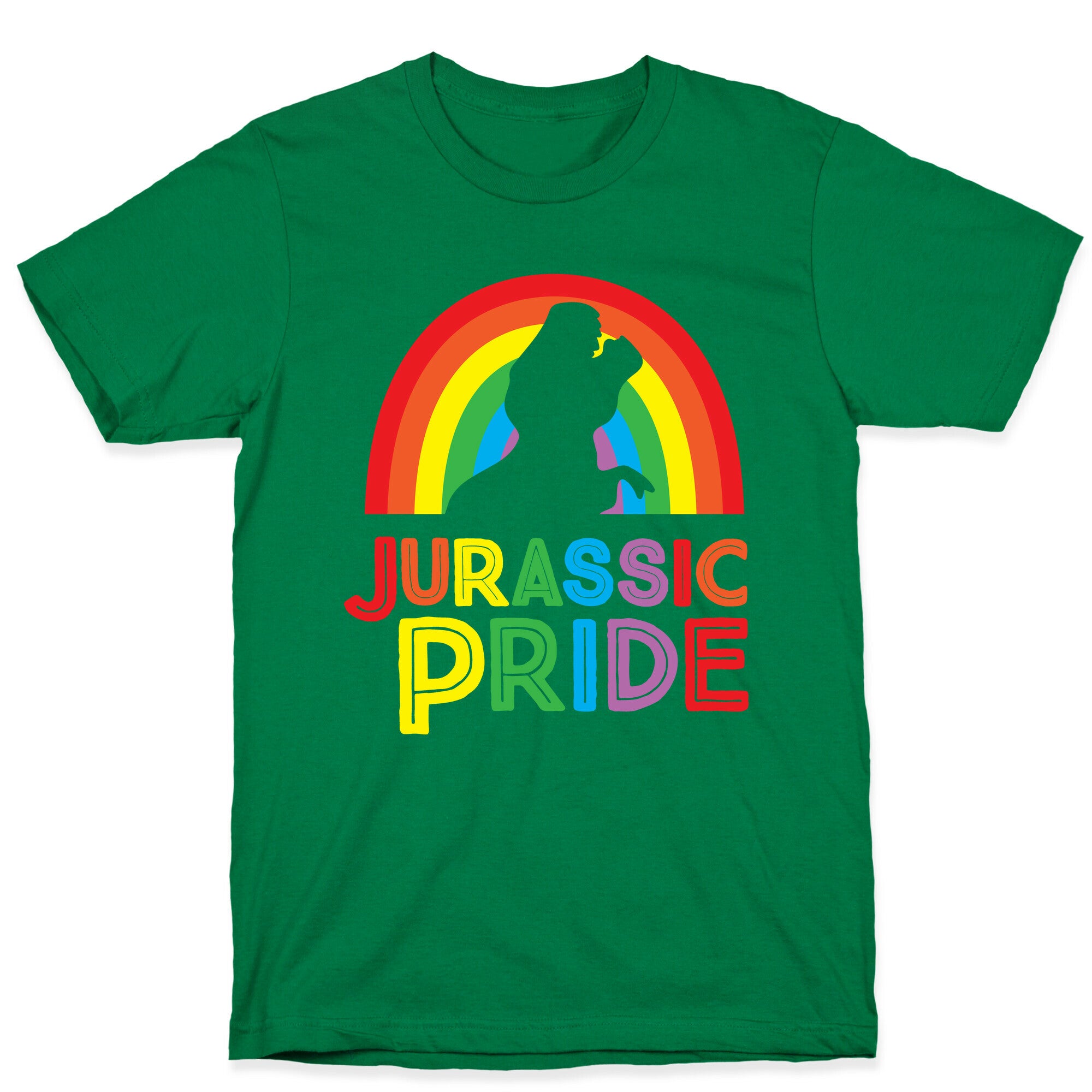 Jurassic Pride Parody White Print  T-Shirt