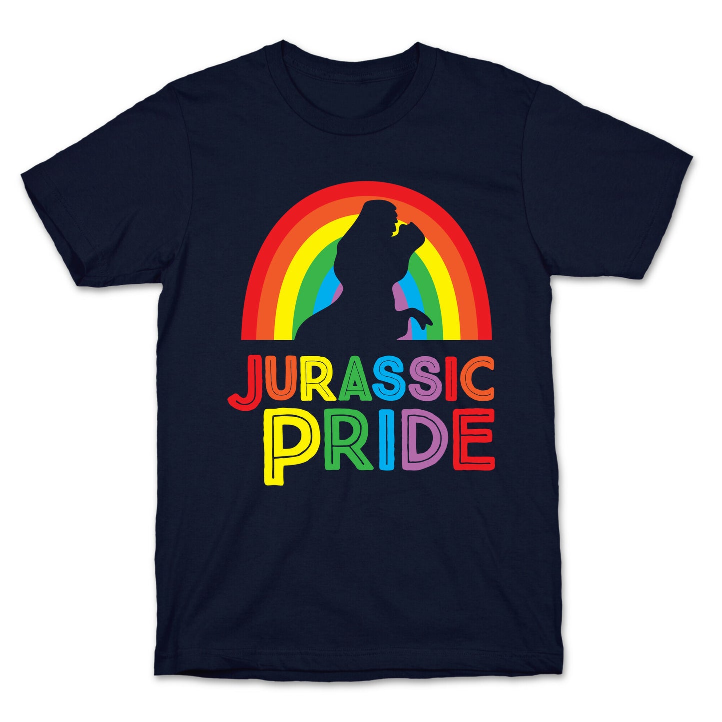 Jurassic Pride Parody White Print  T-Shirt