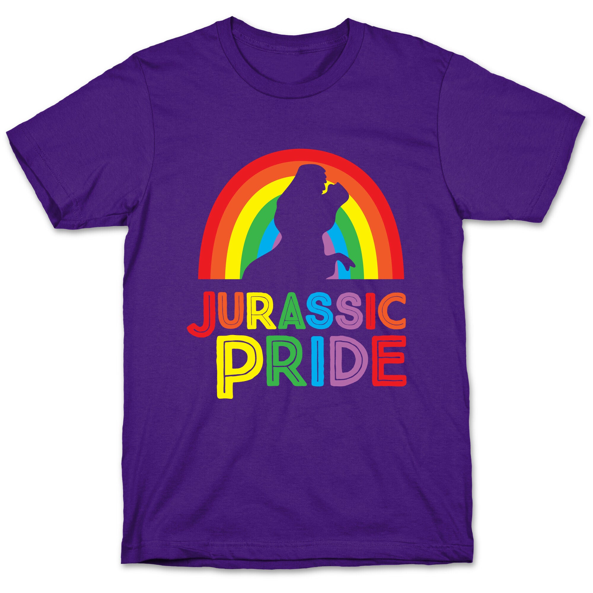 Jurassic Pride Parody White Print  T-Shirt