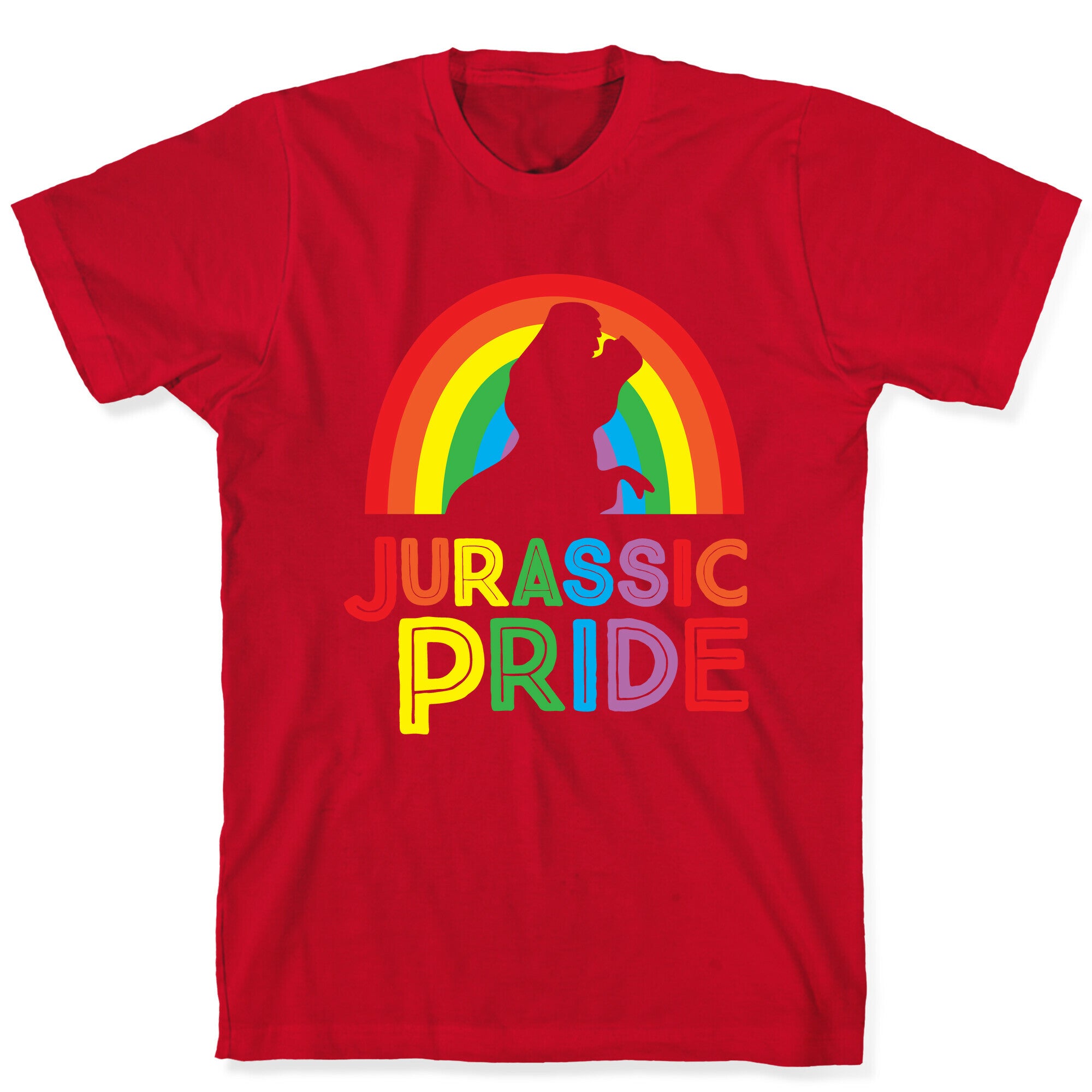 Jurassic Pride Parody White Print  T-Shirt