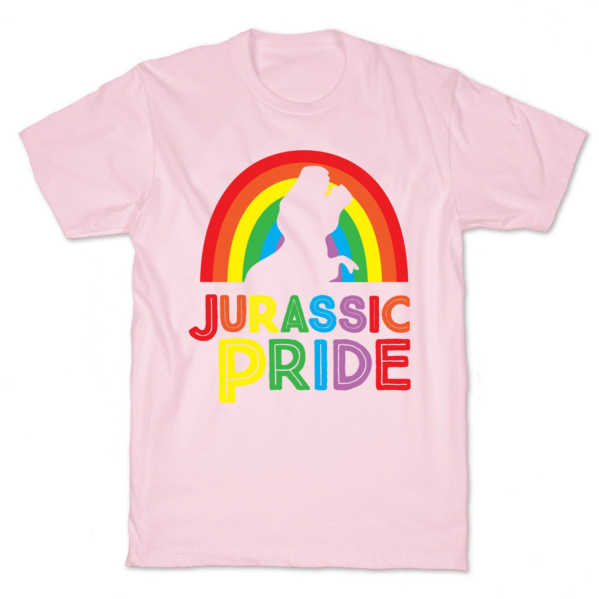Jurassic Pride Parody White Print  T-Shirt