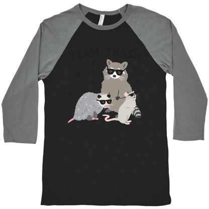 Team Trash Opossum Raccoon Rat Baseball Tee