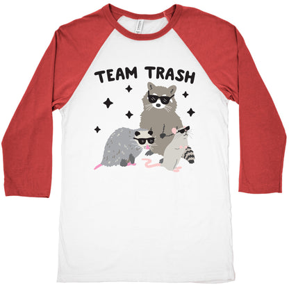 Team Trash Opossum Raccoon Rat Baseball Tee