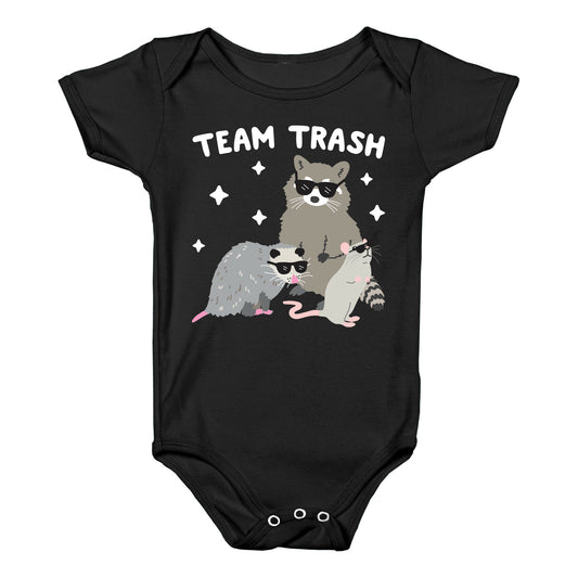 Team Trash Opossum Raccoon Rat Baby One Piece