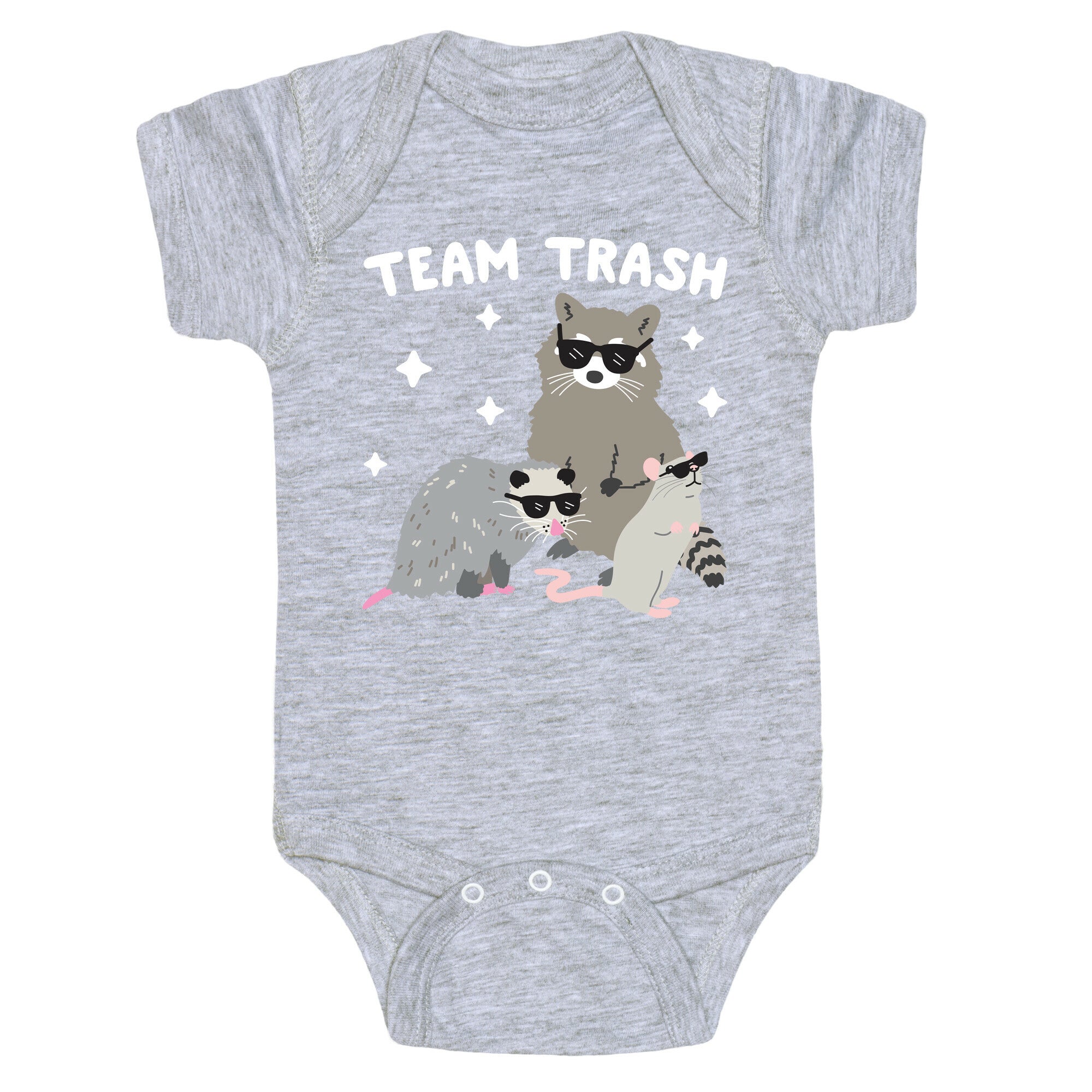 Team Trash Opossum Raccoon Rat Baby One Piece