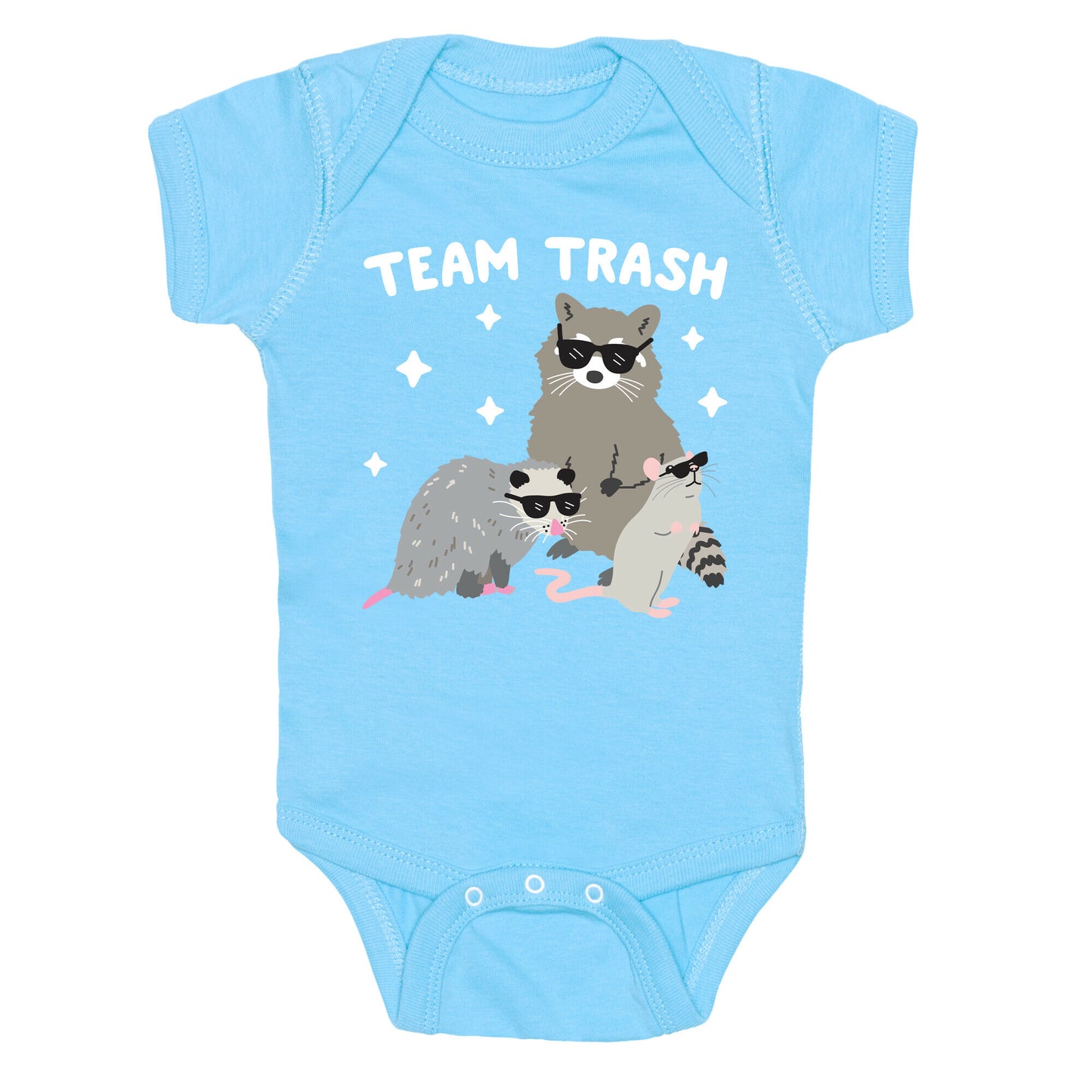 Team Trash Opossum Raccoon Rat Baby One Piece