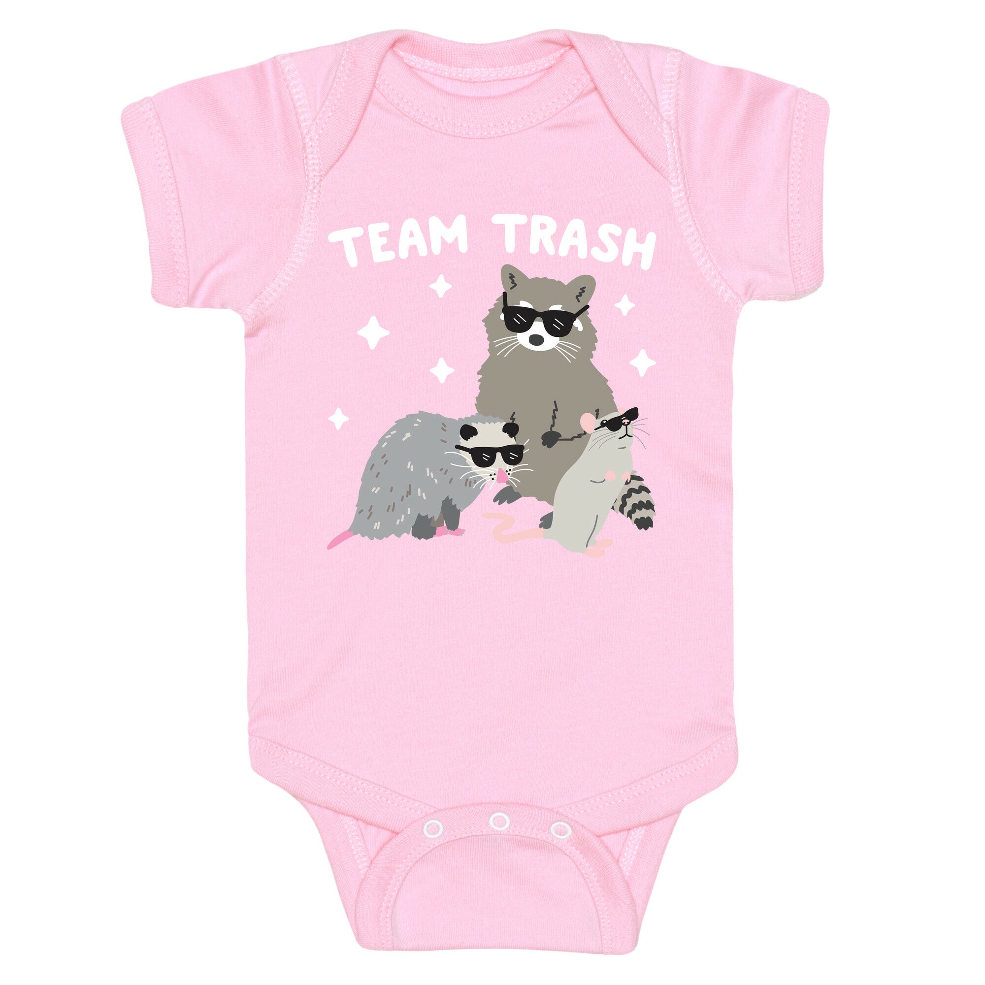 Team Trash Opossum Raccoon Rat Baby One Piece